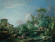 The Gallant Fisherman, known as Landscape with a Young Fisherman Francois Boucher